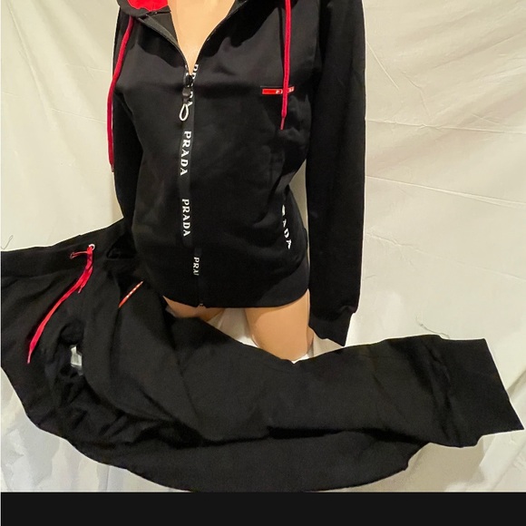 NEW PRADA ZIP HOODIE SWEATSHIRT JACKET & PANTS TRACK SET 2PC SET - Picture 5 of 8